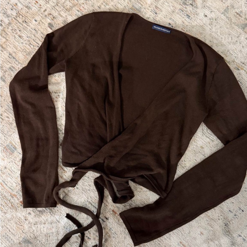 Brandy Melville Brown Wrap Top